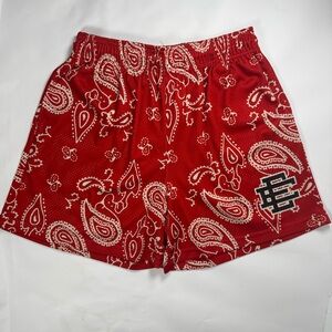 Eric Emanuel Basic EE Shorts. Red Paisley Print. Men’s XL.